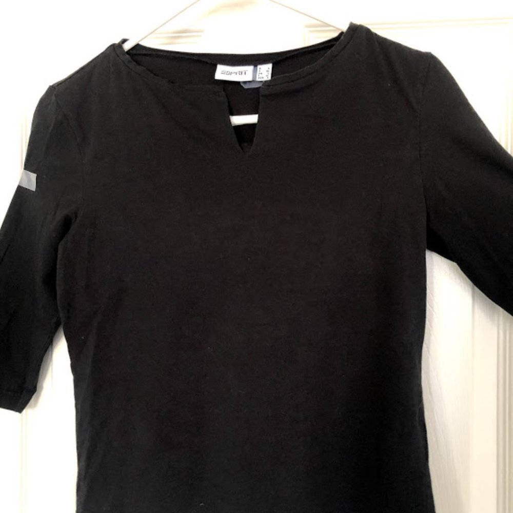Women's ESPRIT black 3/4 sleeves t-shirt